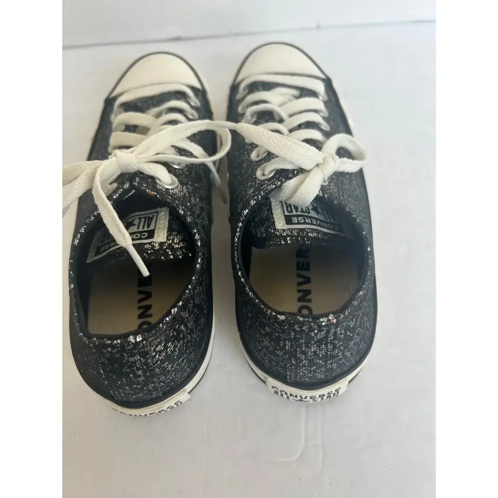 Converse Chuck Taylor All Star Black Glitter Low Top Lace Up Skater‎ Sneakers 7